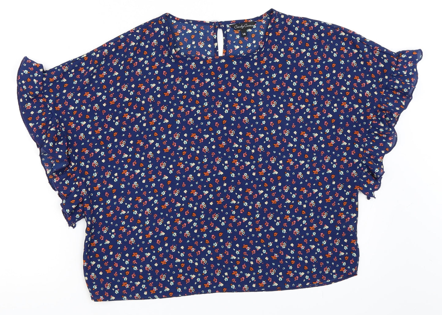 Candy Couture Womens Blue   Basic Blouse Size 14