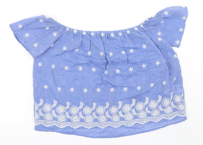 Additional front view of Select women’s blue basic blouse, size UK 8
