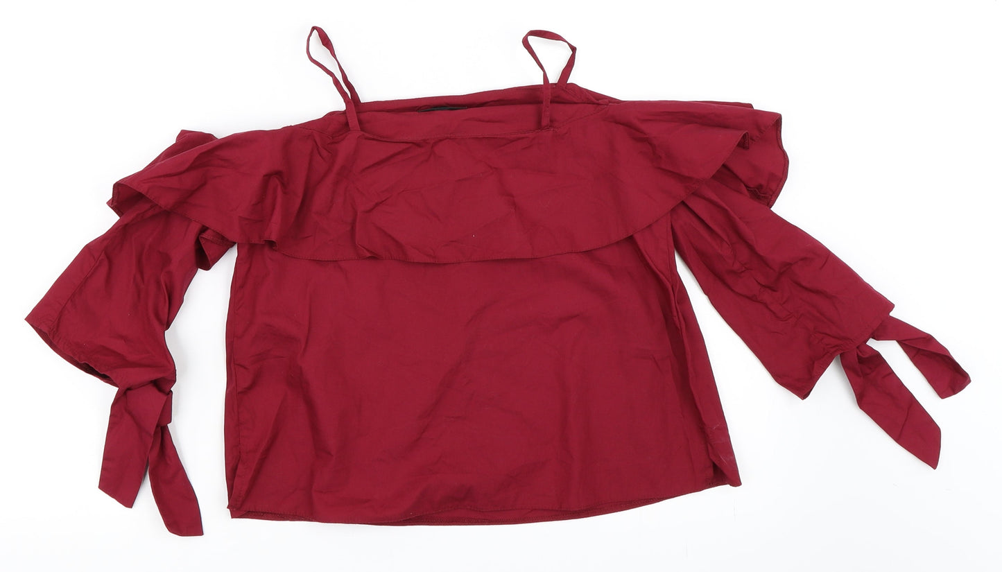 Topshop Womens Red   Basic Blouse Size 6