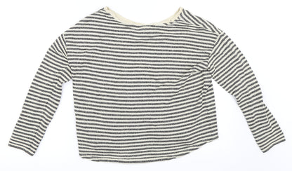 Back view of Next women’s beige striped jumper, size UK 10