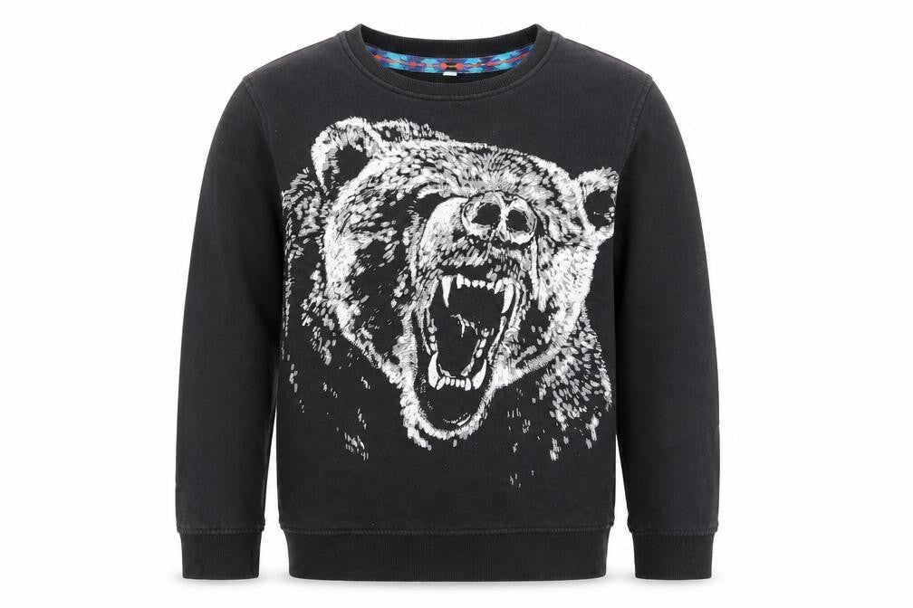 Marks & Spencer Girls Grey   Pullover Sweatshirt Size 9-10 Years  - bear