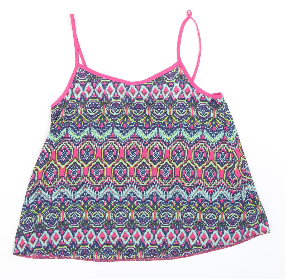 Candy Couture Girls Blue Geometric  Camisole Blouse Size 12-13 Years