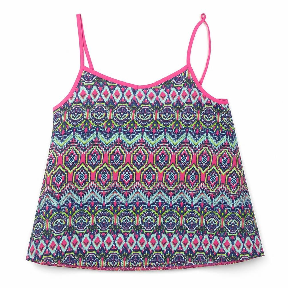 Candy Couture Girls Blue Geometric  Camisole Blouse Size 12-13 Years