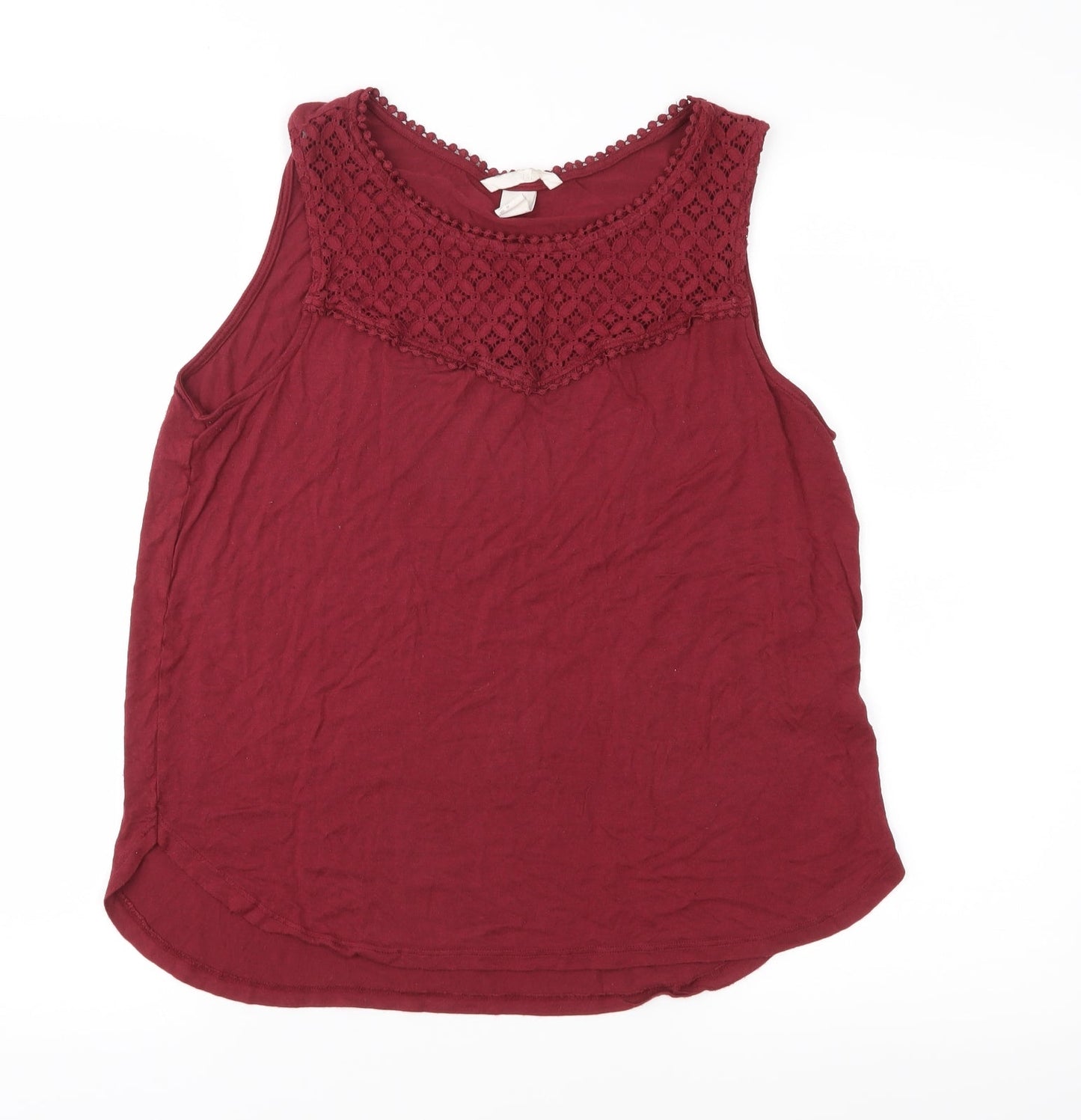 H&M Womens Red  Jersey Basic Blouse Size M
