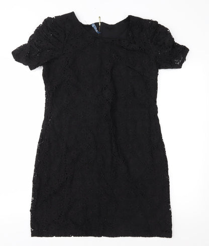 Additional front view of Evie women’s black lace shift, size UK 14