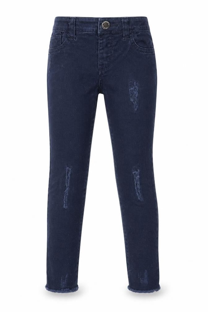 Denim & Co. Girls Black  Denim Skinny Jeans Size 5-6 Years - Distressed