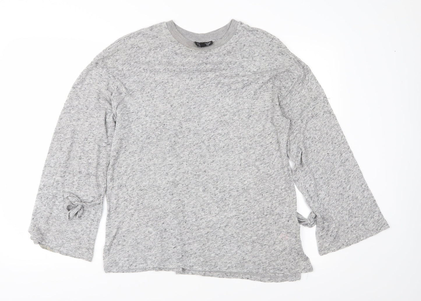 Topshop Womens Grey  Jersey Basic Blouse Size 10