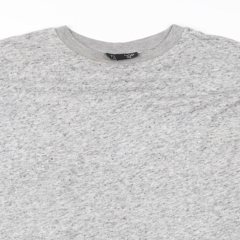 Topshop Womens Grey  Jersey Basic Blouse Size 10