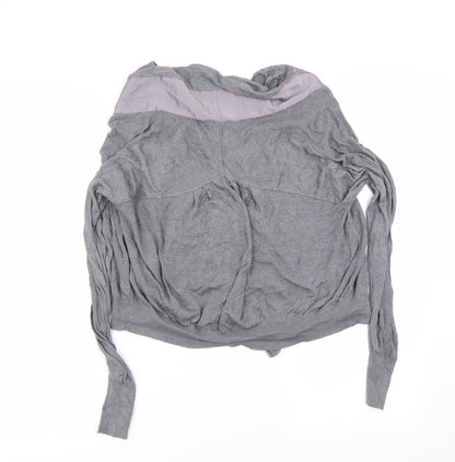 Back view of Miss Selfridge women’s grey cardigan jumper, size UK 8