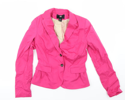 Additional front view of H&M women’s pink jacket blazer, size UK 6