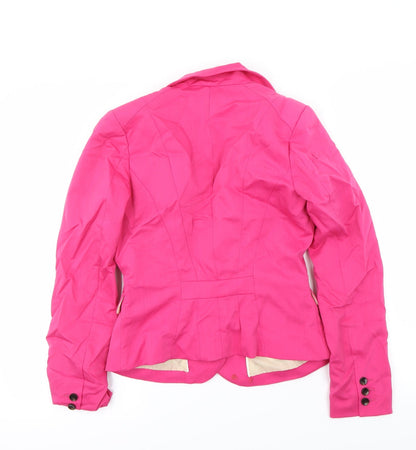 Back view of H&M women’s pink jacket blazer, size UK 6