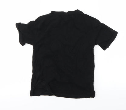 Back view of Next girls’ black basic t-shirt, size 5, years