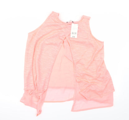 Back view of Peacocks women’s orange basic blouse, size UK 14