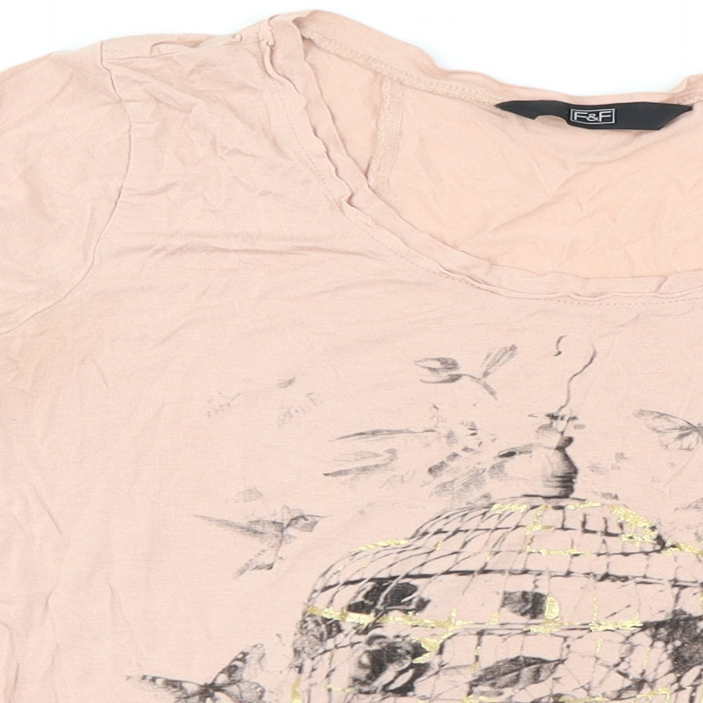 F&F Womens Pink   Basic T-Shirt Size 8