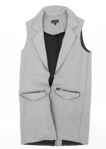 Additional front view of Topshop women’s grey cardigan jumper, size UK 8