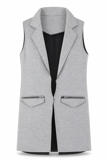Front view of Topshop women’s grey cardigan jumper, size UK 8