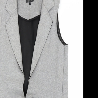Close-up detail of Topshop women’s grey cardigan jumper, size UK 8