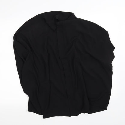 Additional front view of Boohoo women’s black cardigan jumper, size UK 16