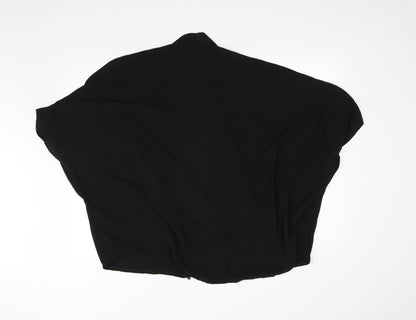 Back view of Boohoo women’s black cardigan jumper, size UK 16