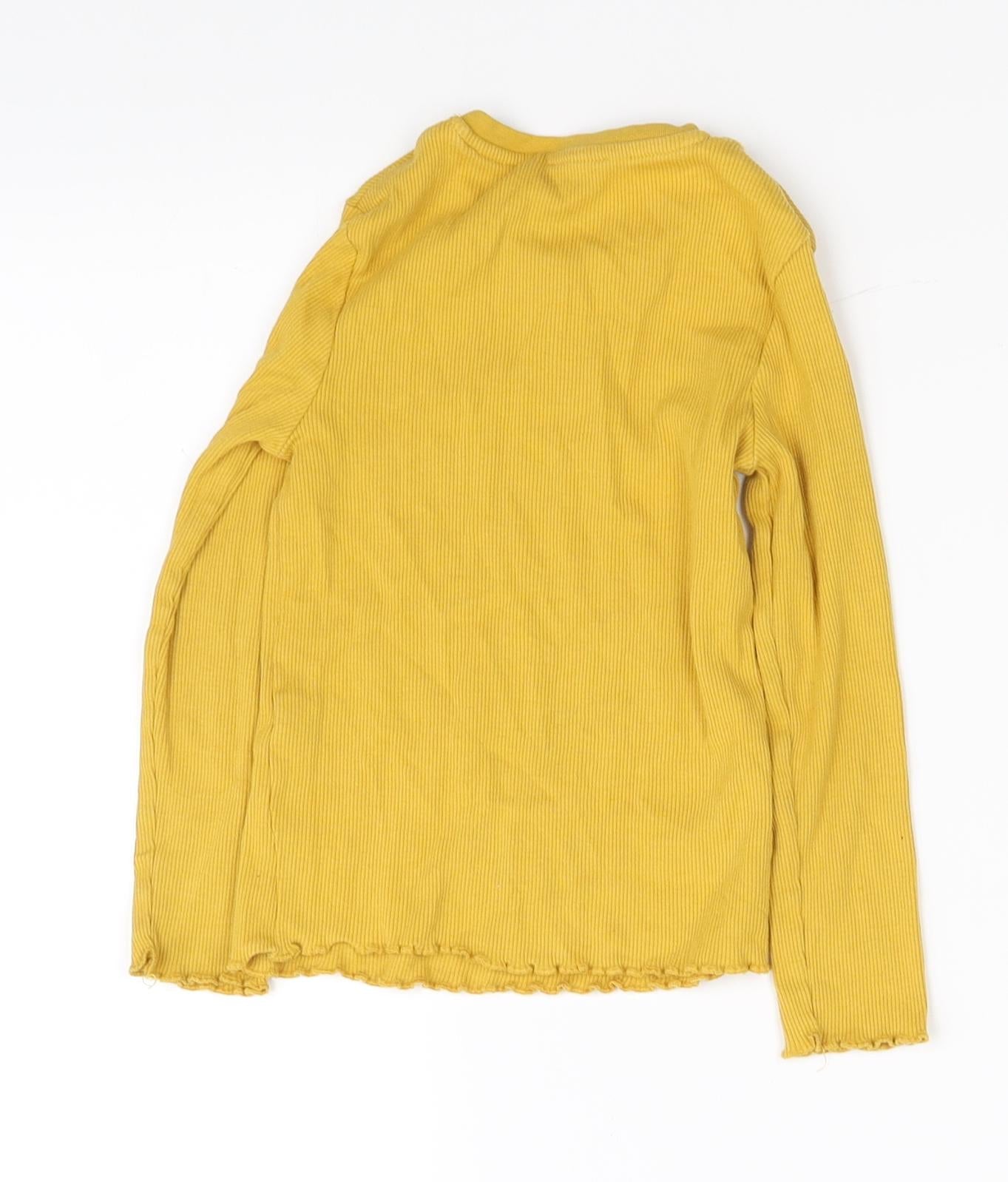 pre worn Girls Yellow   Basic T-Shirt Size 2-3 Years
