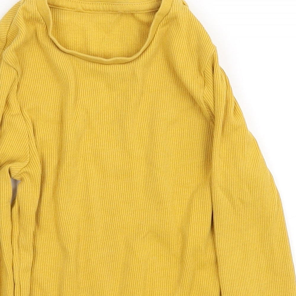 pre worn Girls Yellow   Basic T-Shirt Size 2-3 Years