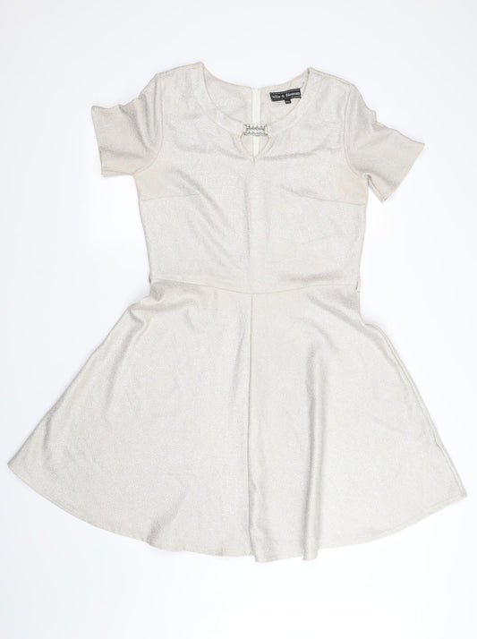 millie & blossom Womens Beige   Fit & Flare  Size 14
