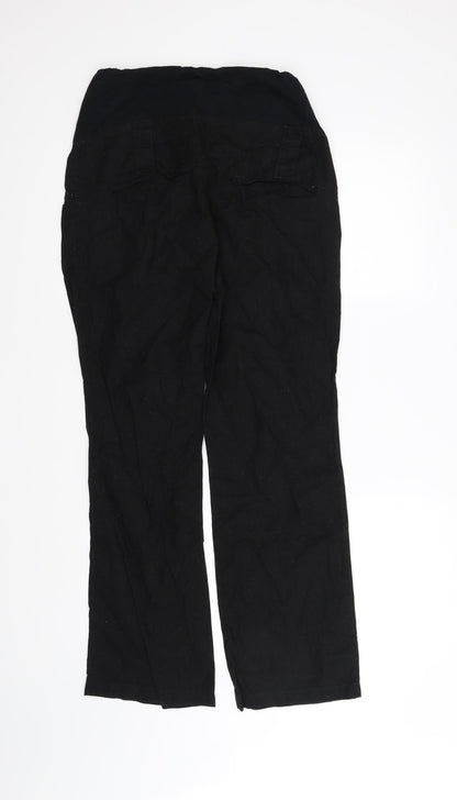 Back view of pre worn women’s black trousers, size L, 32-inch leg