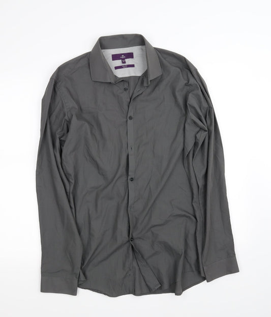 NEXT Mens Grey    Button-Up Size 16
