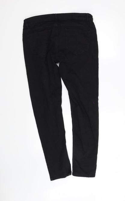 Back view of Denim & Co. women’s black trousers, size M, 32-inch leg