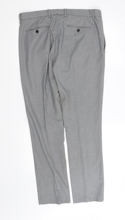 Back view of Cedarwood State women’s grey trousers, size M, 32-inch leg