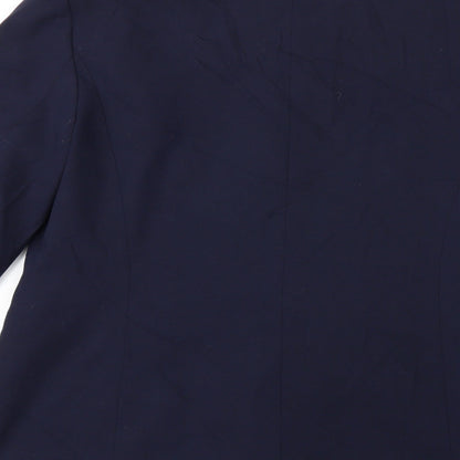 Brand and care label for EWM women’s blue jacket, size UK 12