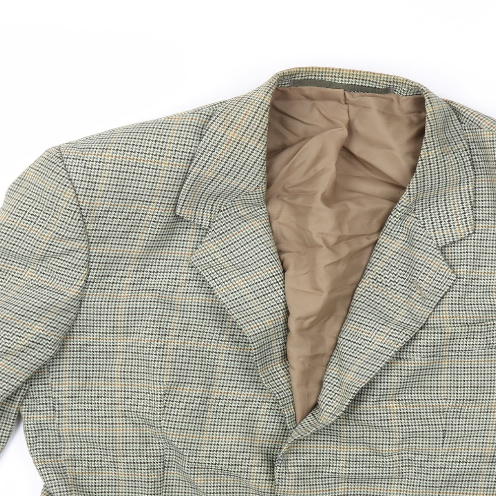 C&A Mens Green Check  Jacket Suit Jacket Size 38