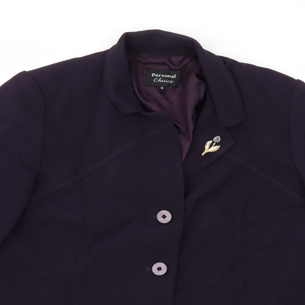 Personal Choice Womens Purple   Jacket  Size 16