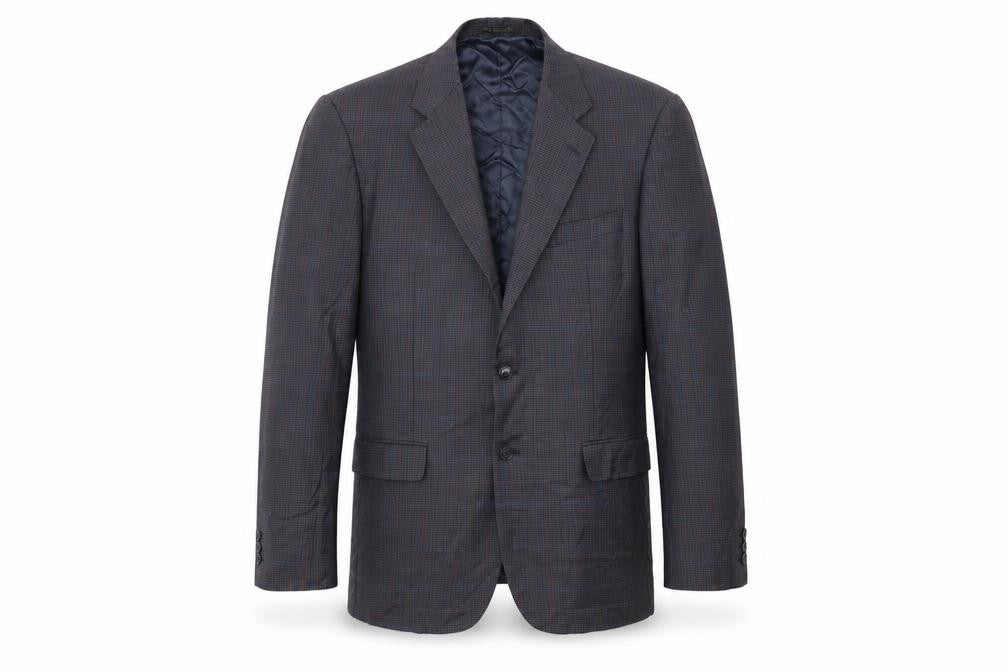 Marks & Spencer Mens Blue Check  Jacket Suit Jacket Size 42