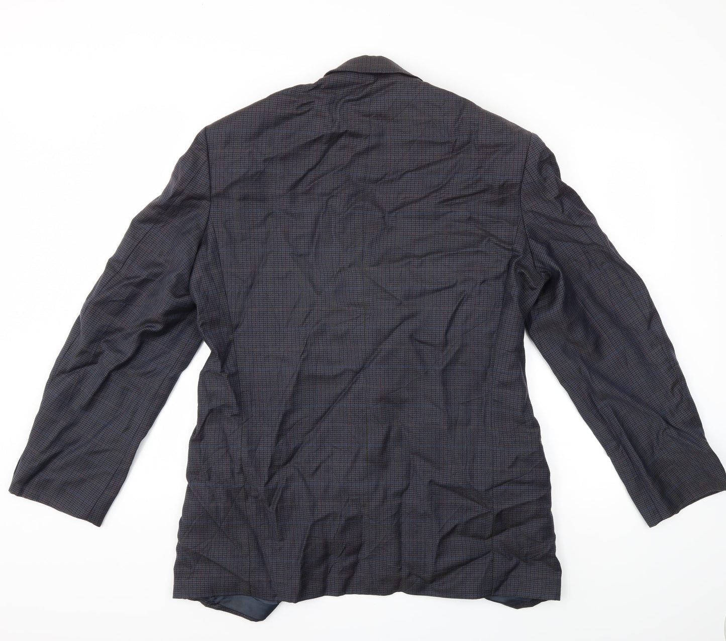 Marks and Spencer Mens Blue Check  Jacket Suit Jacket Size 42