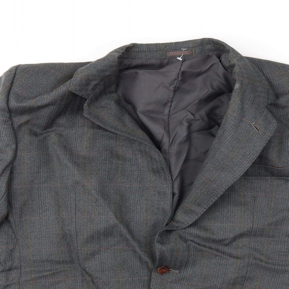 Preworn Mens Green Check  Jacket Suit Jacket Size 42