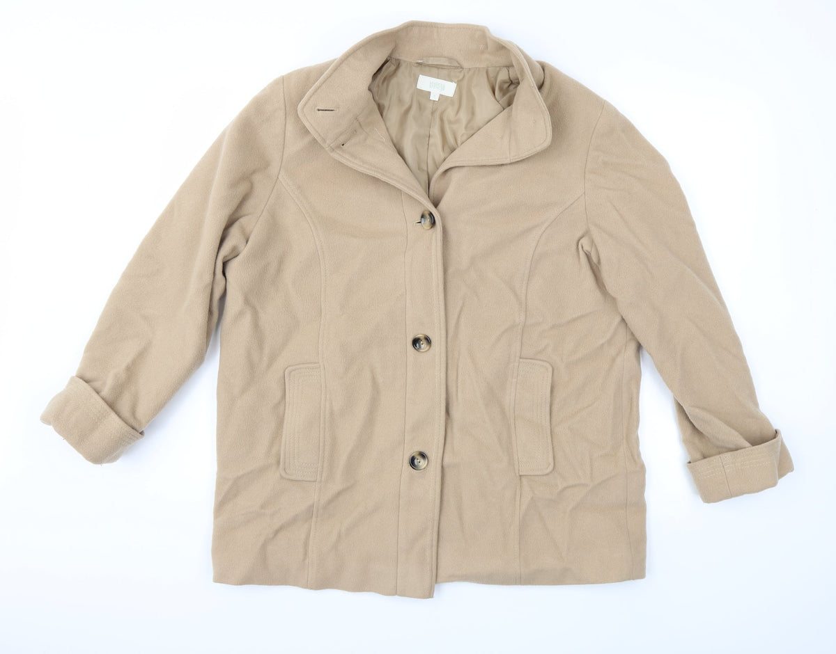 Marks & Spencer Womens Beige   Overcoat Coat Size 18