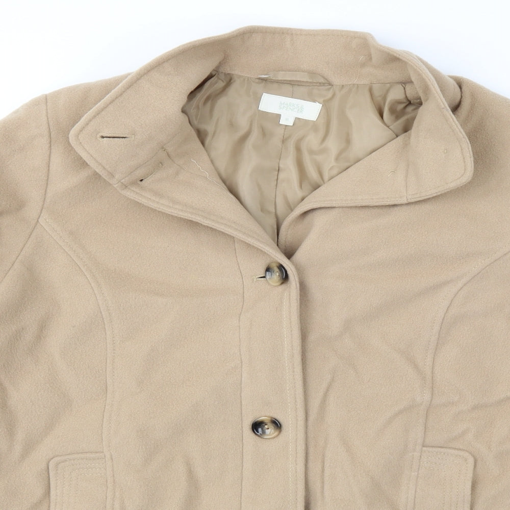 Marks & Spencer Womens Beige   Overcoat Coat Size 18