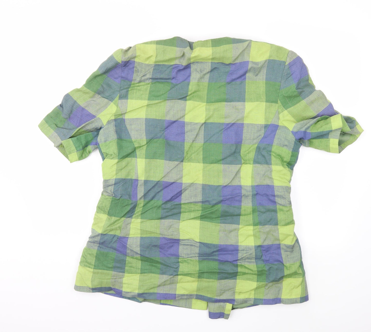 Preworn Womens Green Check  Jacket Blazer Size 16