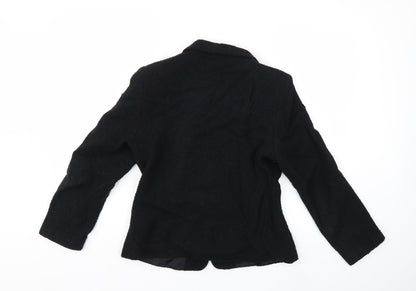 Back view of Marks & Spencer women’s black jacket coat, size UK 10