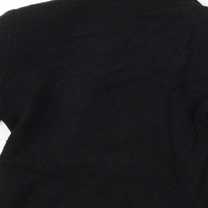 Brand and care label for Marks & Spencer women’s black jacket coat, size UK 10