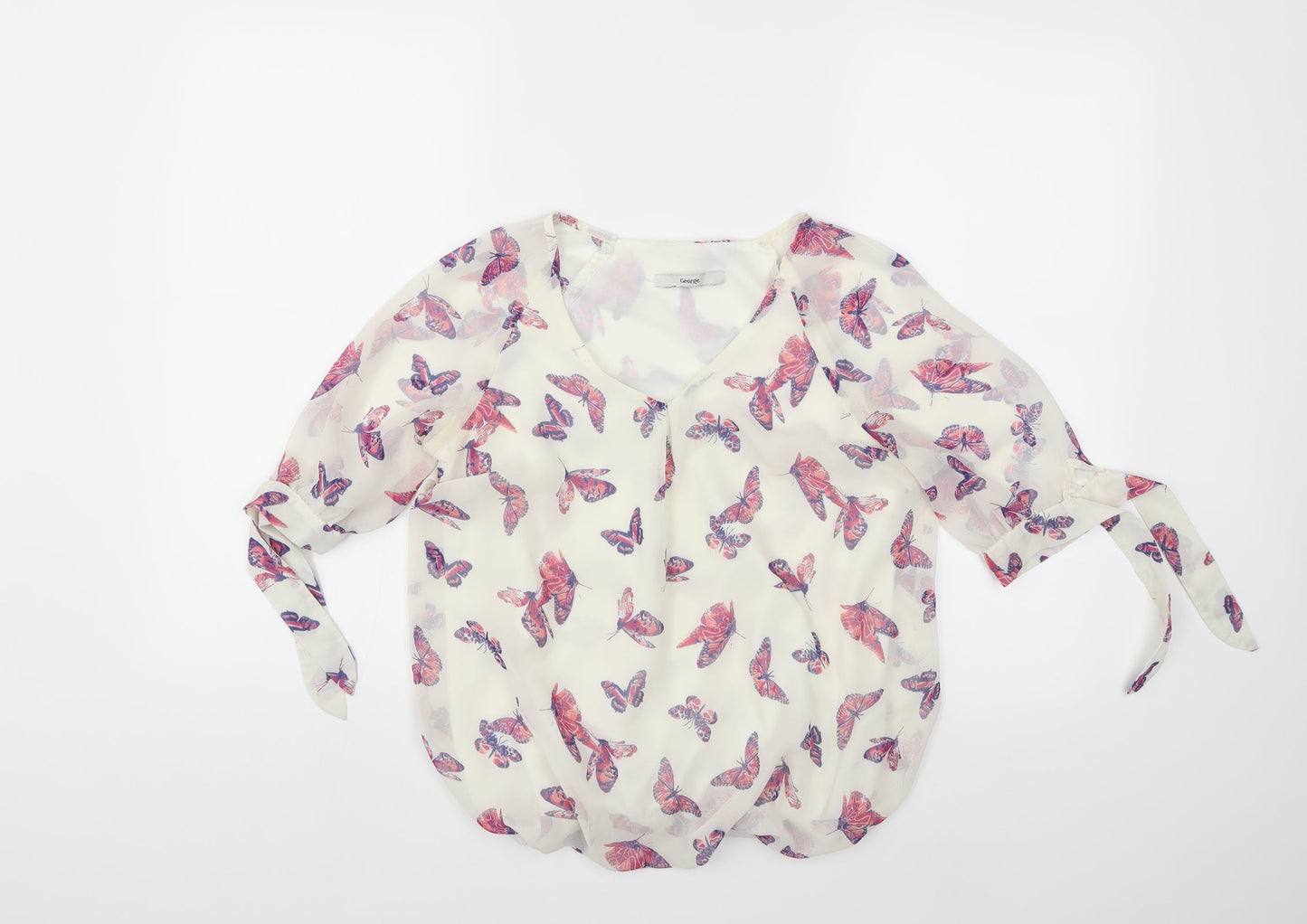 George Womens White   Basic Blouse Size 8