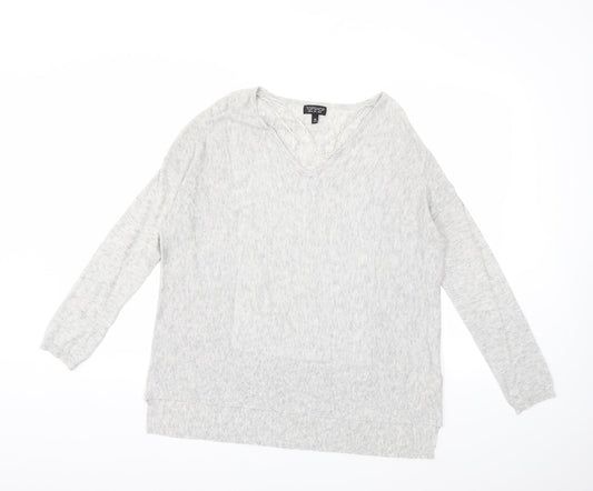 Topshop Womens Grey  Knit Pullover Jumper Size 8