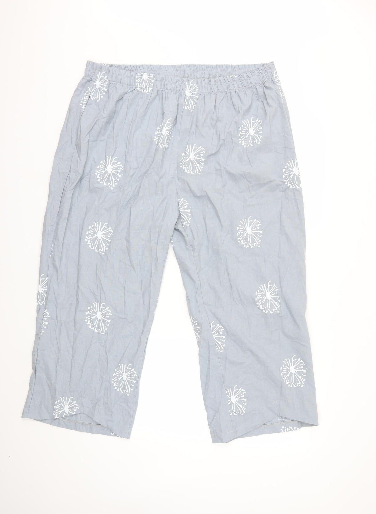 Preworn Womens Grey Floral  Trousers  Size 39 in L23 in