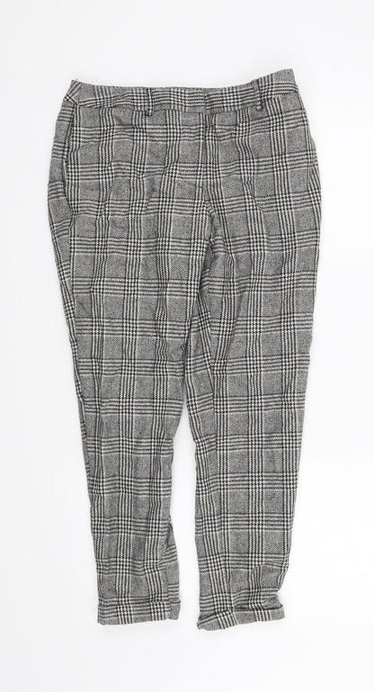 Front view of Forever 21 women’s black houndstooth trousers, size S, 25-inch leg