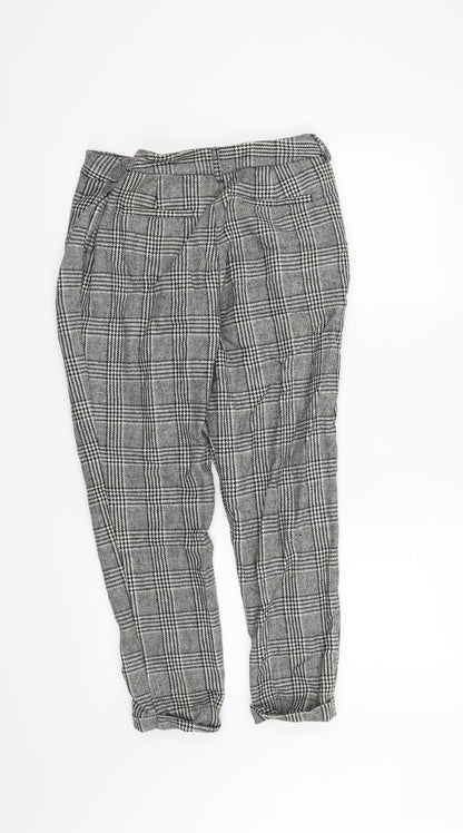 Back view of Forever 21 women’s black houndstooth trousers, size S, 25-inch leg
