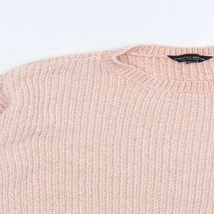 Close-up detail of Dorothy Perkins women’s pink jumper, size UK 12