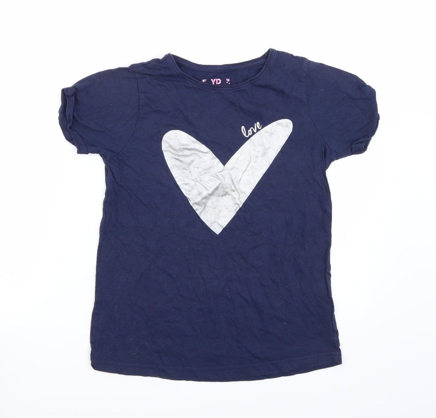 Young Dimension Girls Blue  Rayon Basic T-Shirt Size 12 Years
