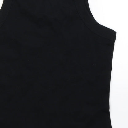 Brand and care label for Bay women’s black basic tank, size UK 16
