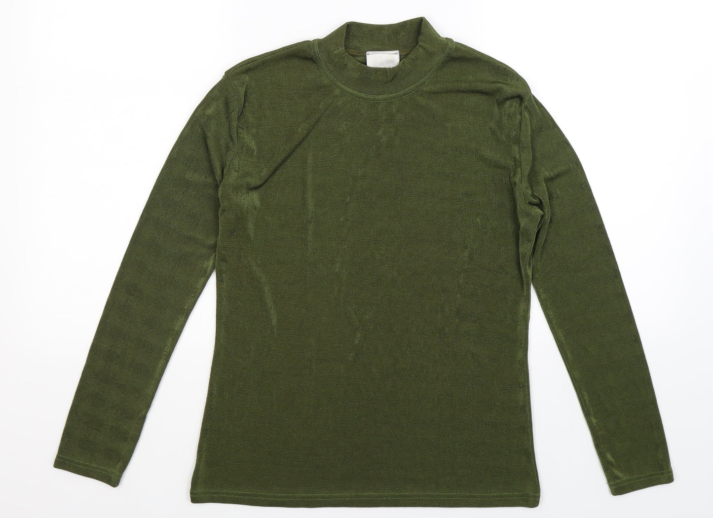 Text Womens Green  Knit Pullover Jumper Size M